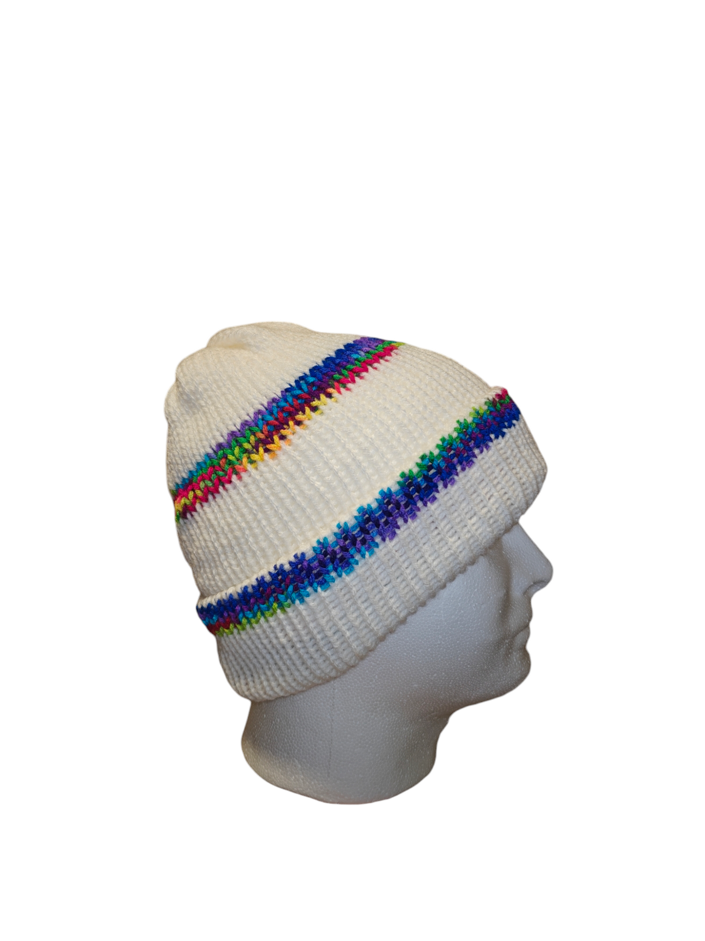 Rainbow stripe beanie