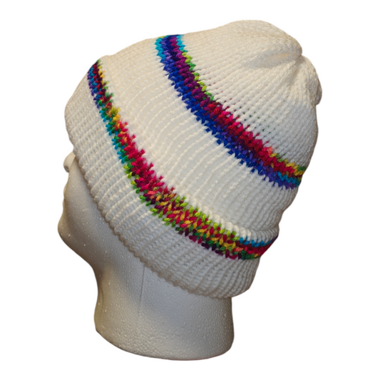 Rainbow stripe beanie